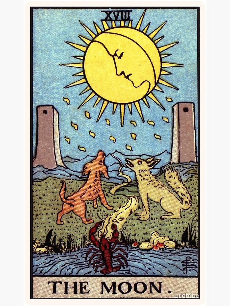 The Moon tarot card illustration