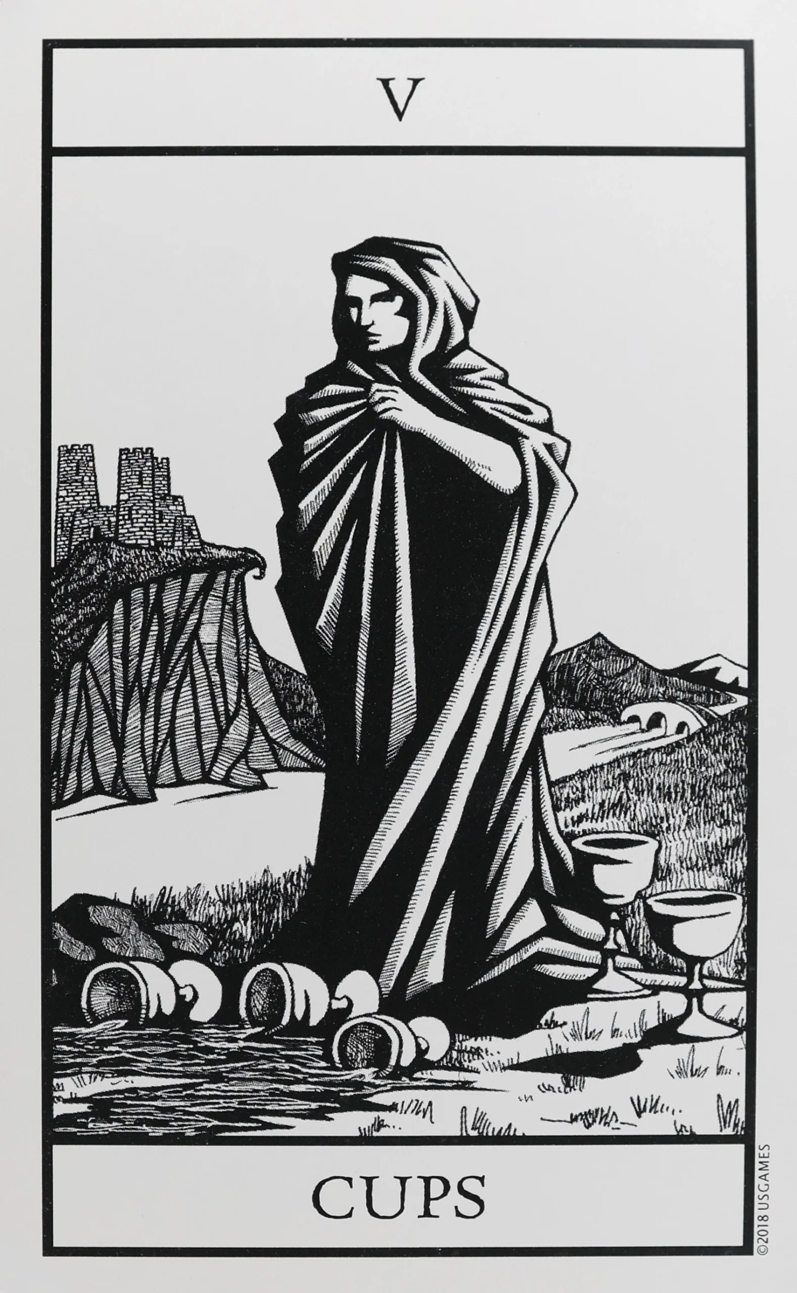 Bianco Nero Tarot Cups 5