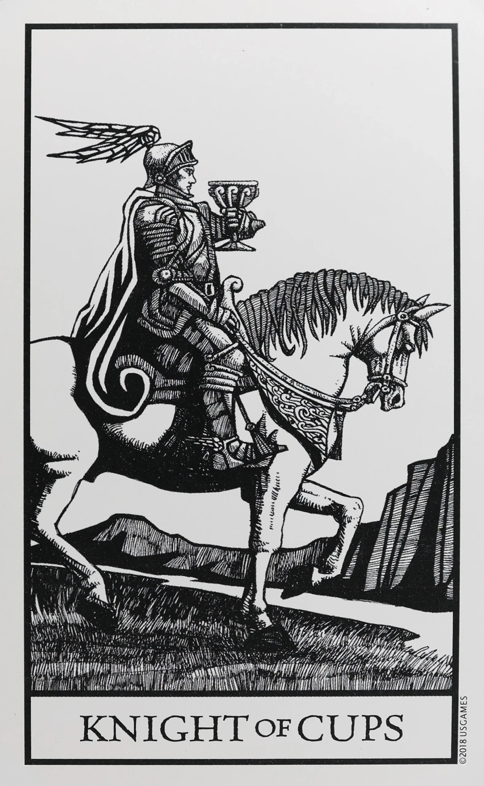 Bianco Nero Tarot Cups Knight