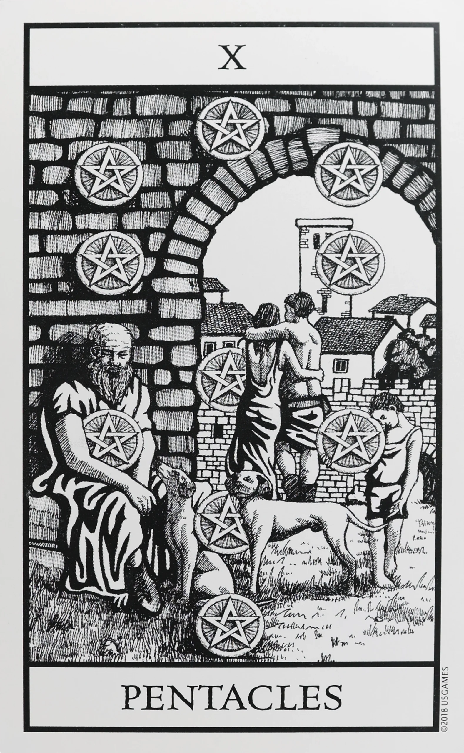 Bianco Nero Tarot Pentacles 10