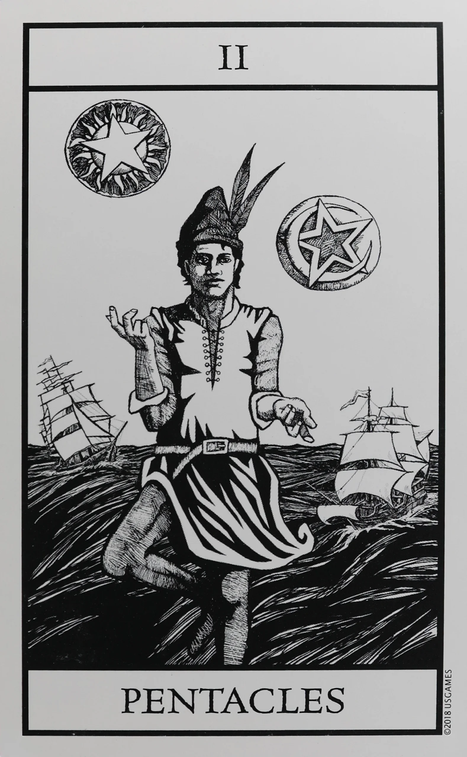 Bianco Nero Tarot Pentacles 2