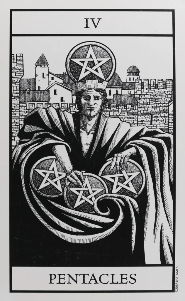 Bianco Nero Tarot Pentacles 4