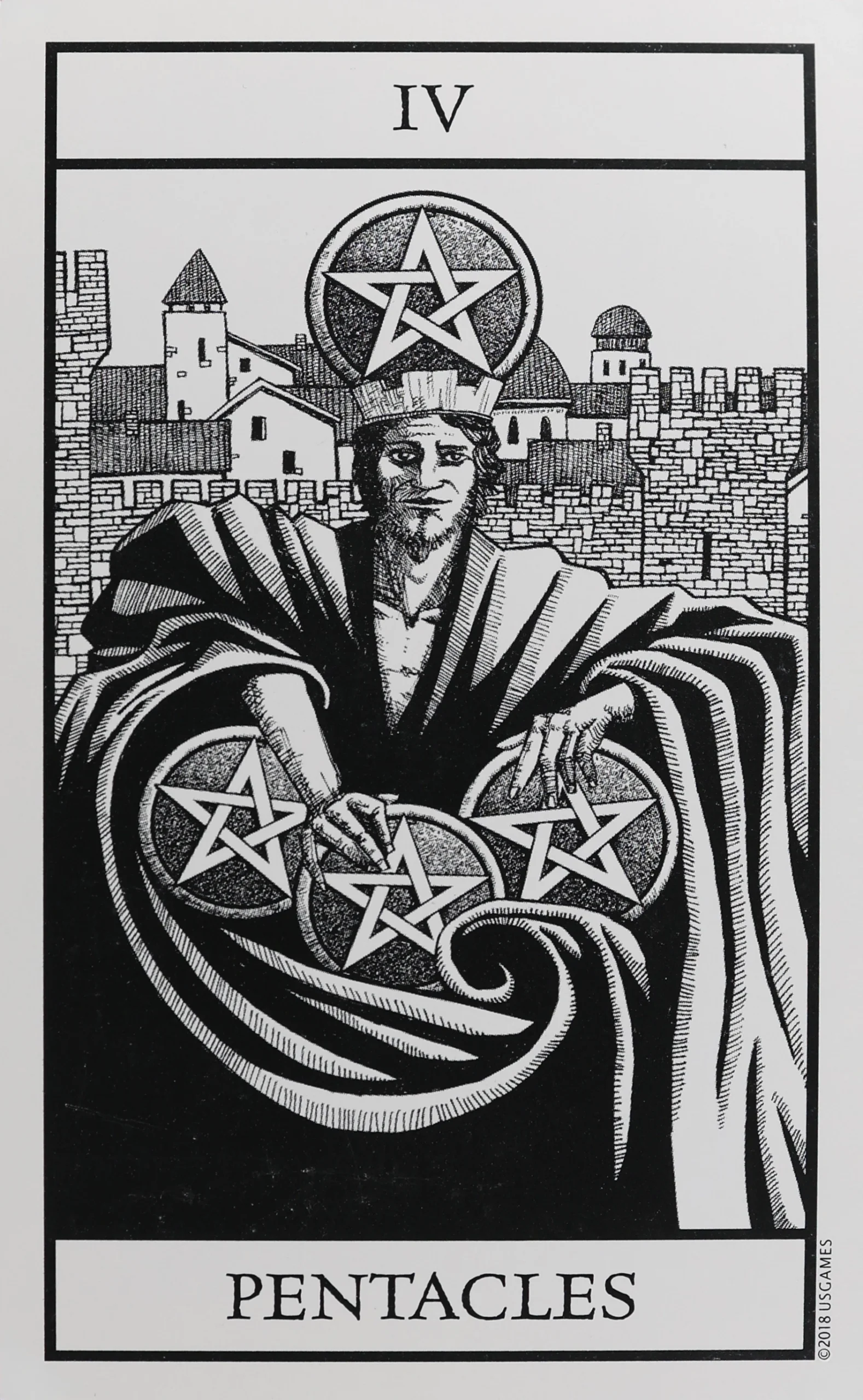 Bianco Nero Tarot Pentacles 4