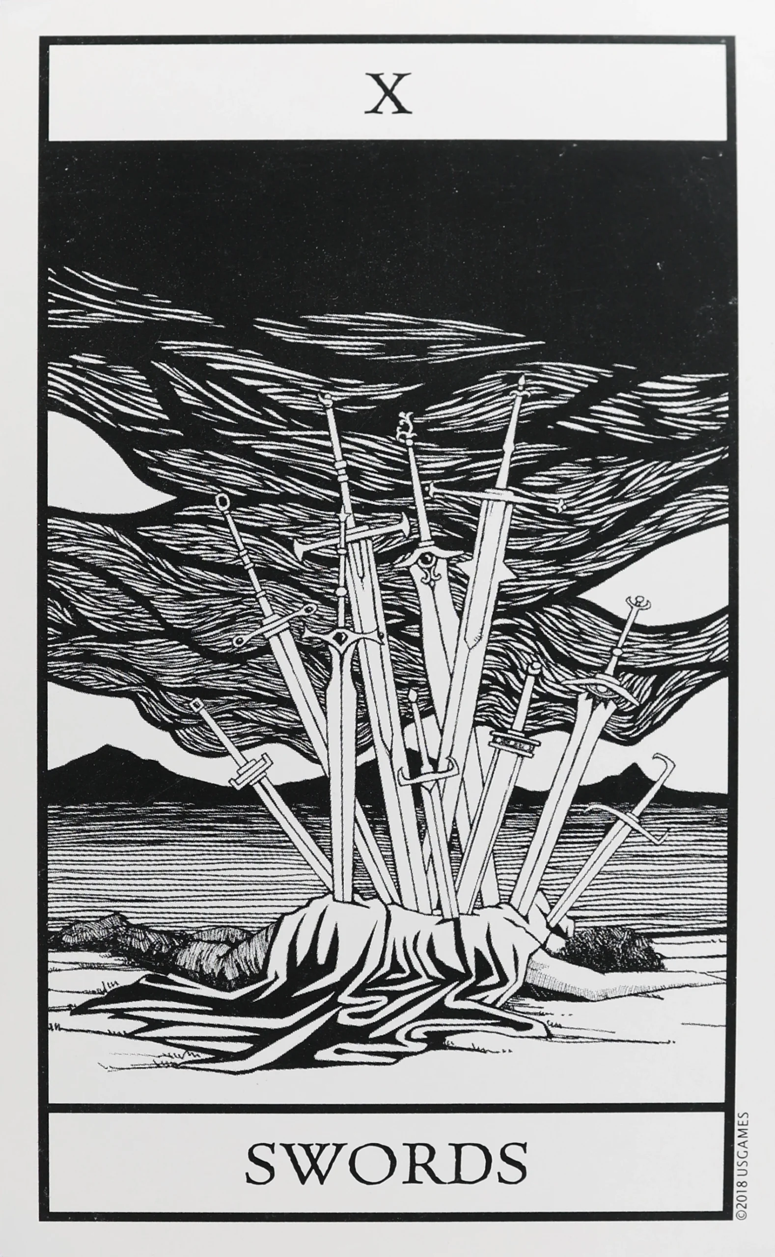 Bianco Nero Tarot Swords 10