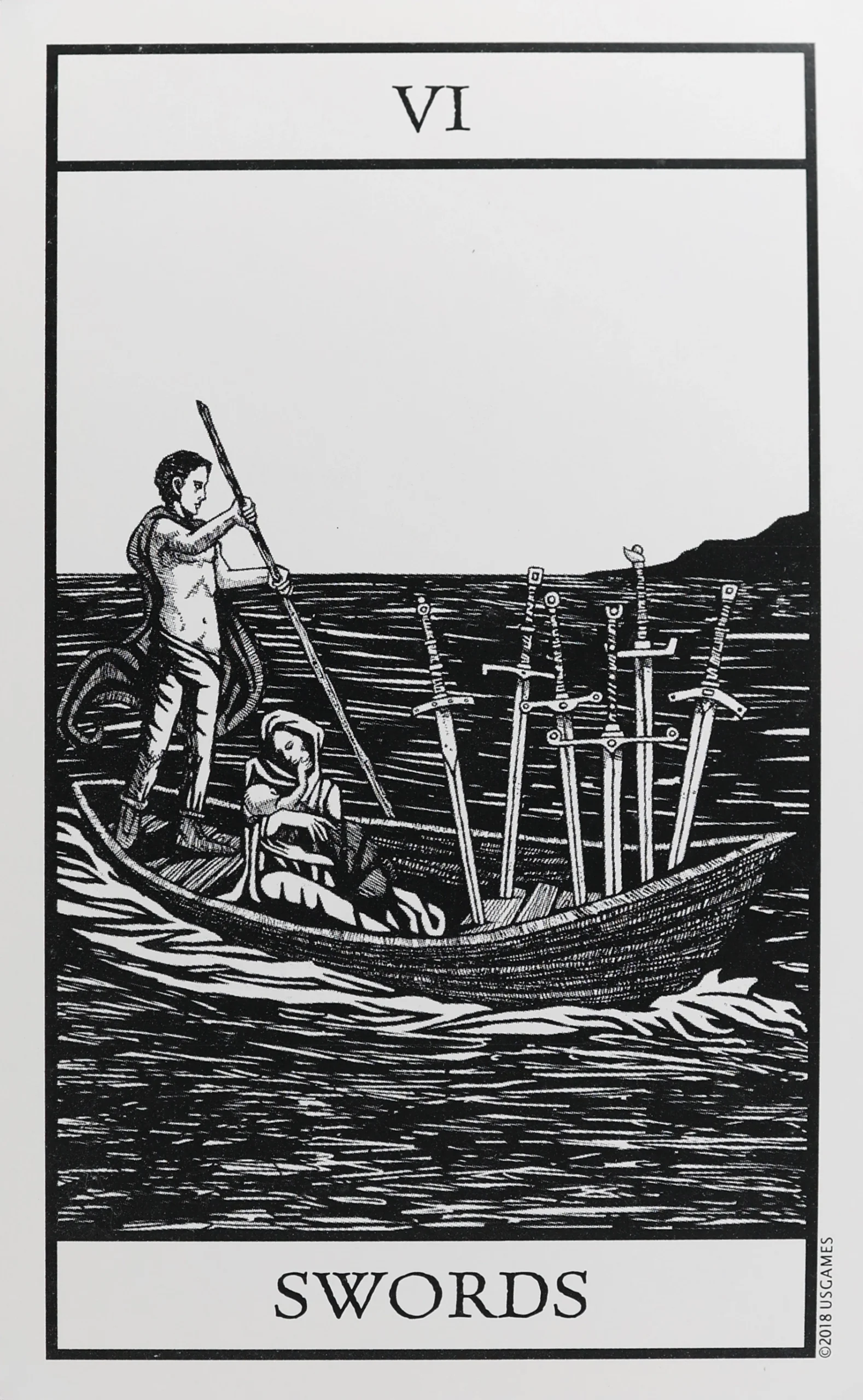 Bianco Nero Tarot Swords 6