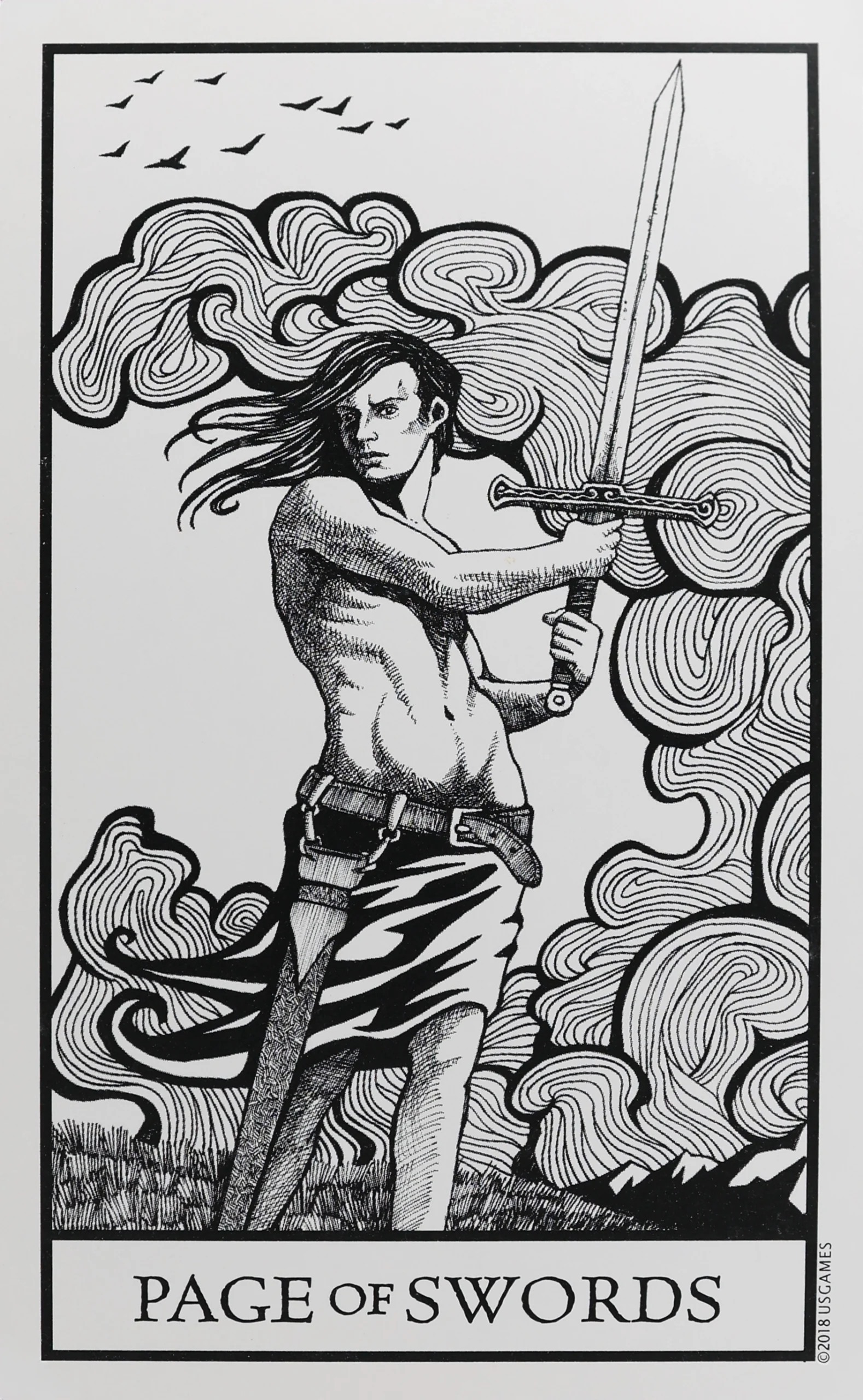 Bianco Nero Tarot Swords Page