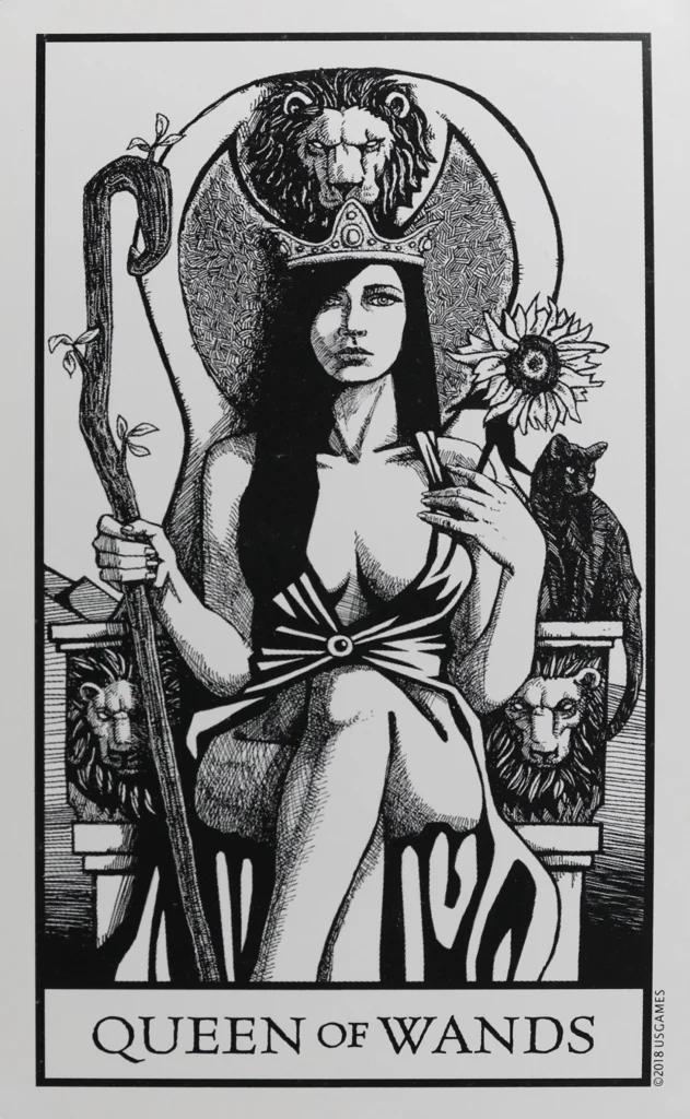 Bianco Nero Tarot Wands Queen