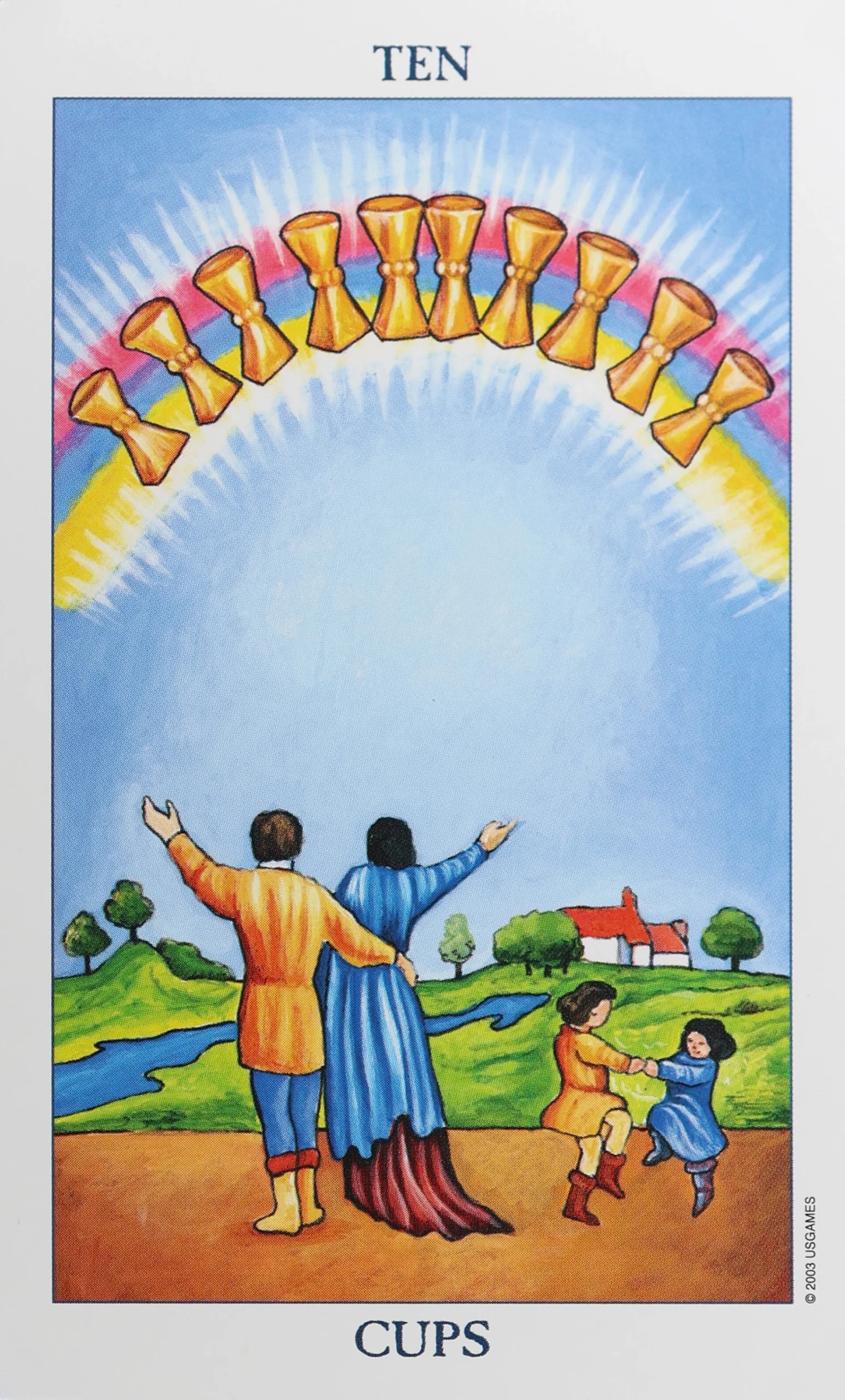 Radiant Rider Waite Tarot Cups 10