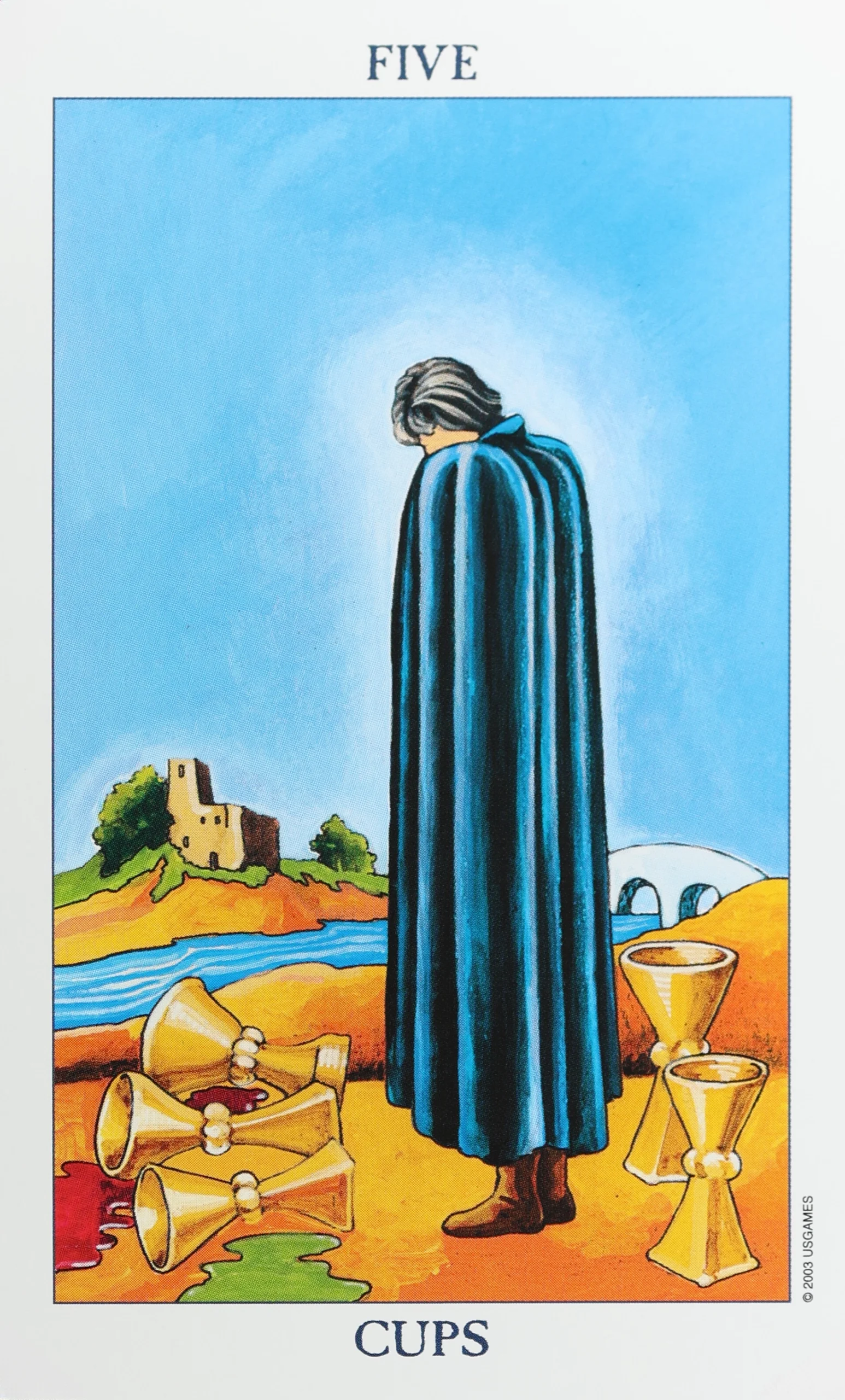 Radiant Rider Waite Tarot Cups 5
