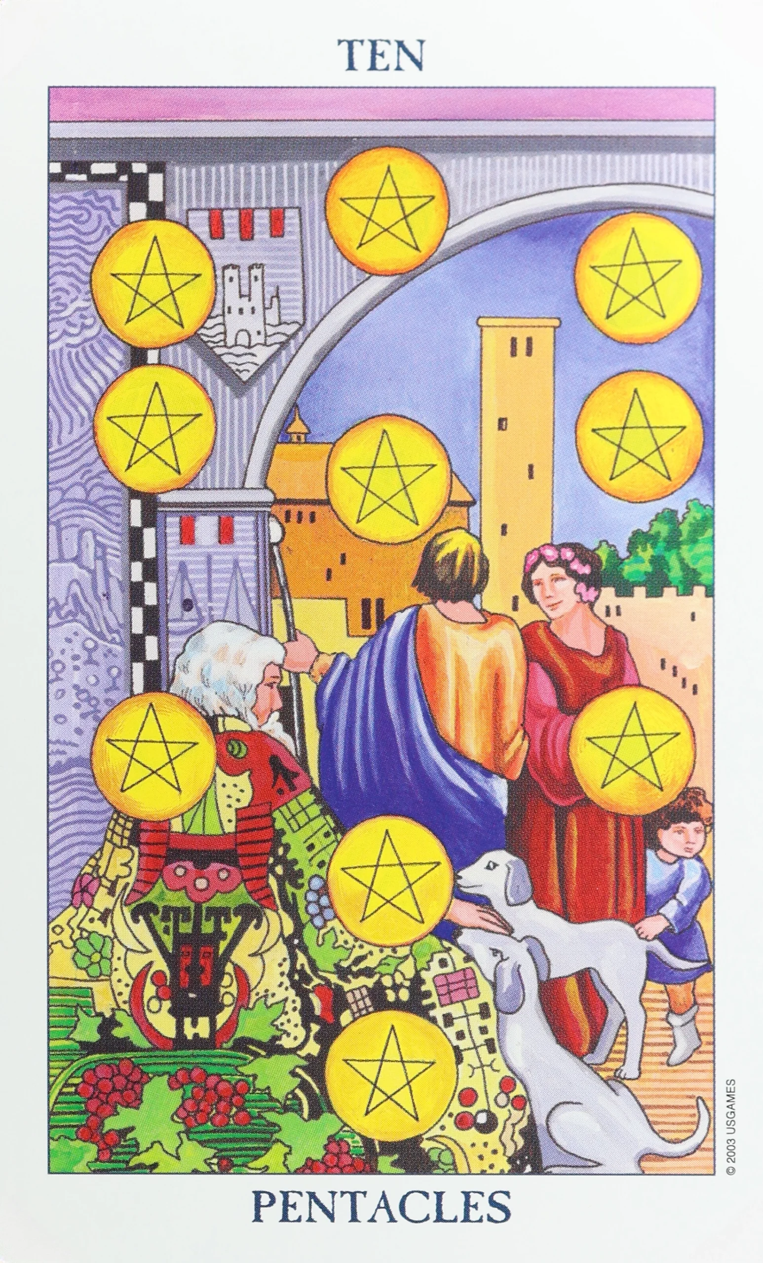 Radiant Rider Waite Tarot Pentacles 10