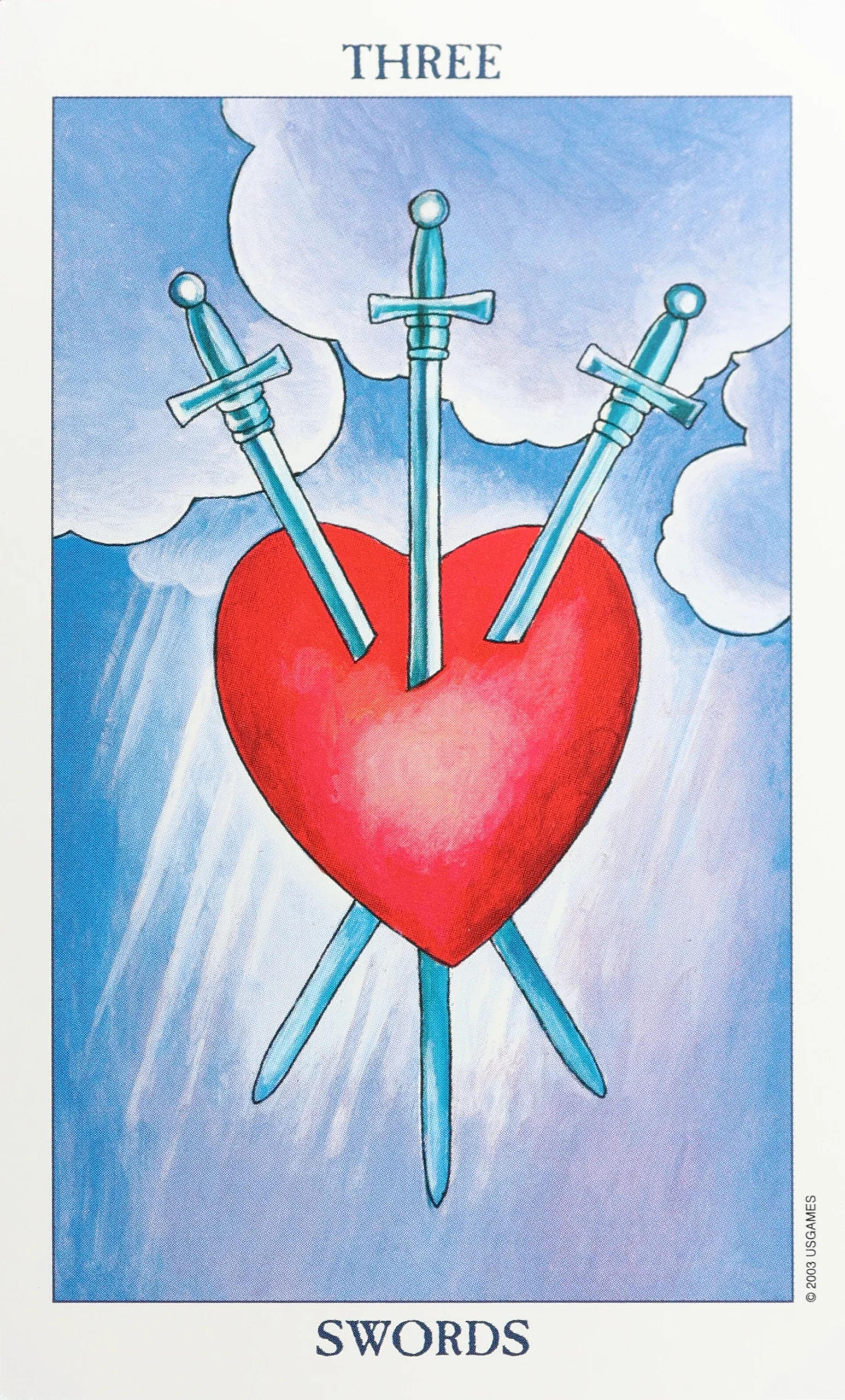 Radiant Rider Waite Tarot Swords 3