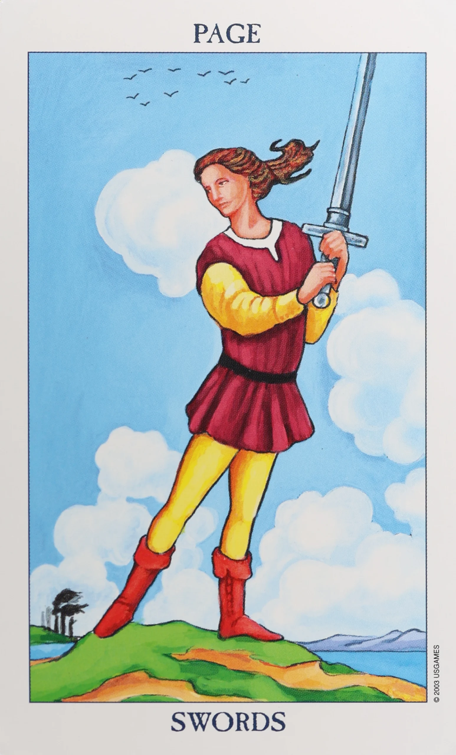Radiant Rider Waite Tarot Swords Page