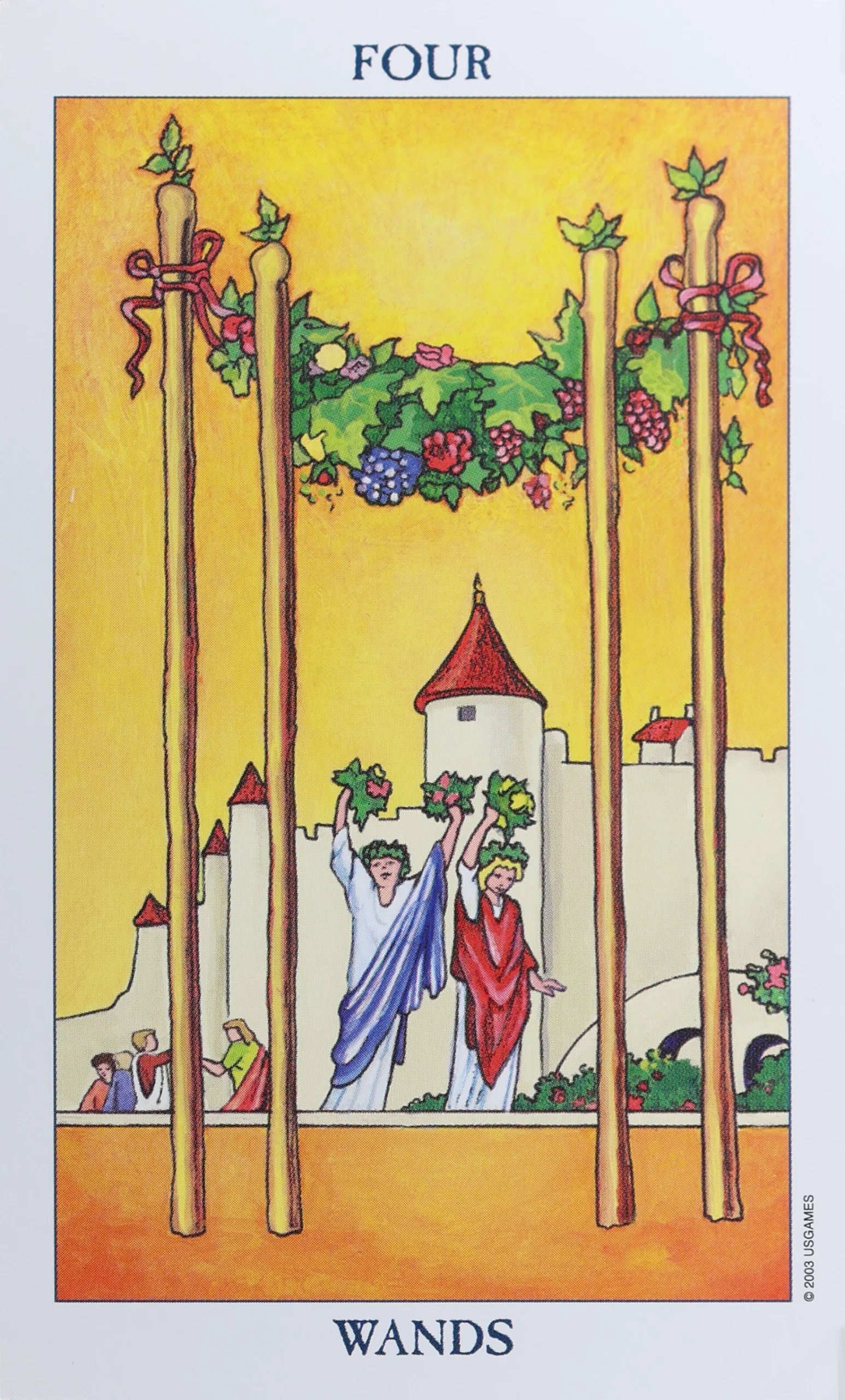 Radiant Rider Waite Tarot Wands 4
