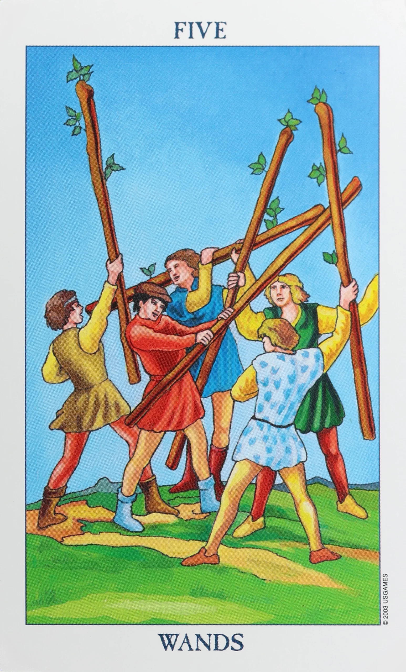 Radiant Rider Waite Tarot Wands 5