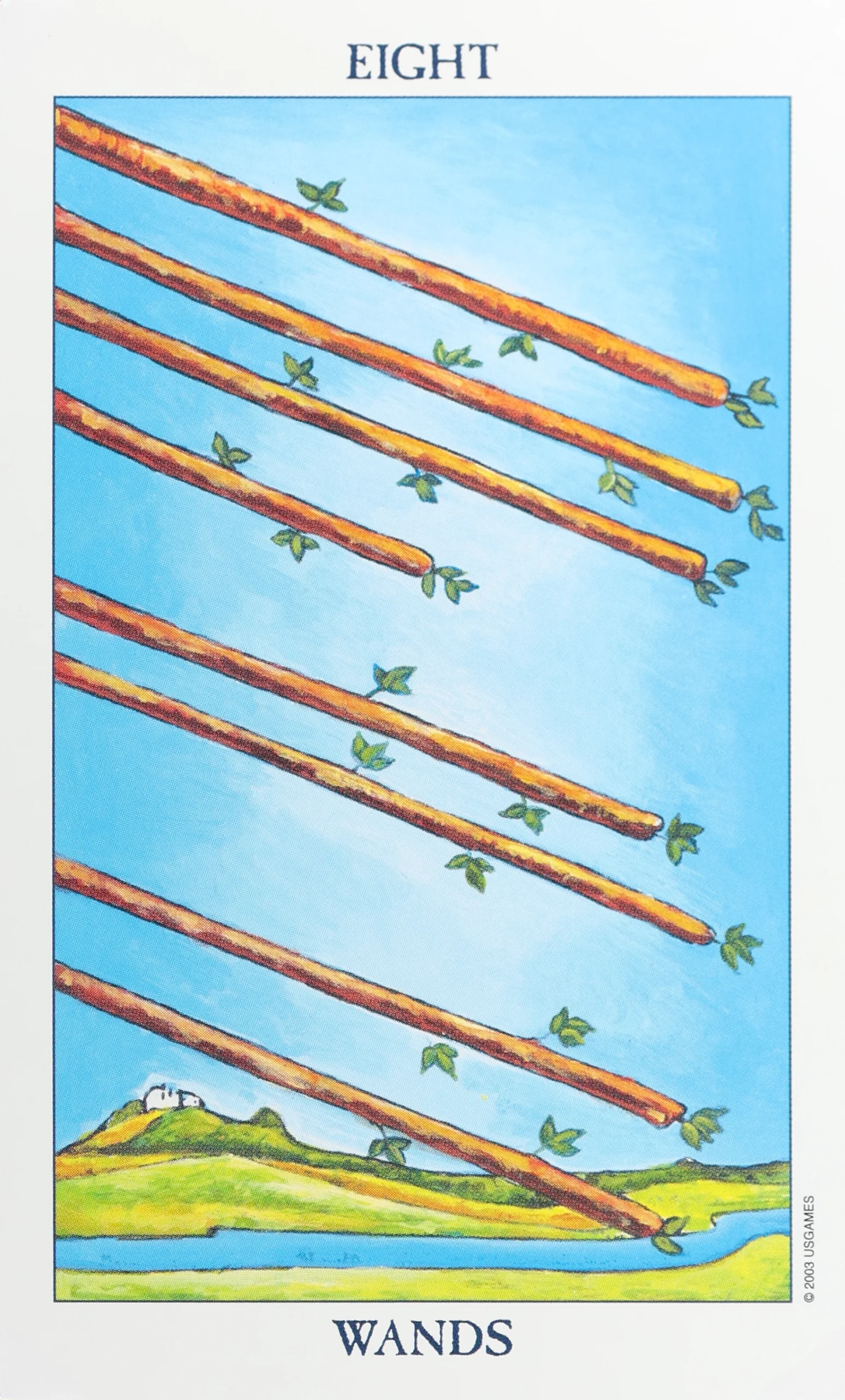Radiant Rider Waite Tarot Wands 8