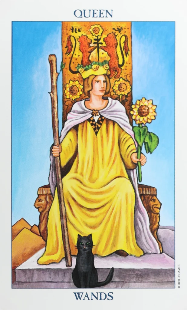 Radiant Rider Waite Tarot Wands Queen