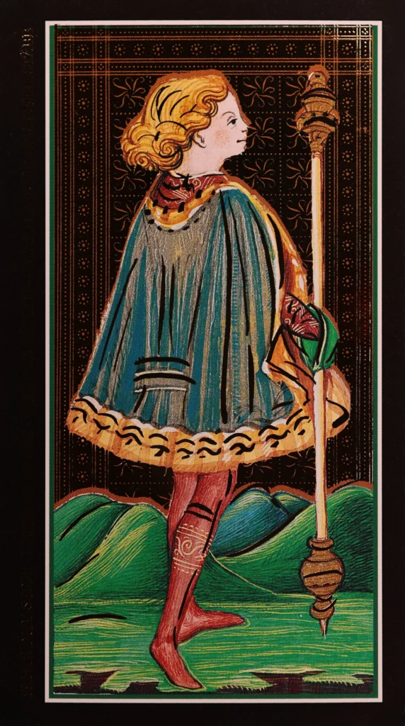 Visconti Tarot Wands Page
