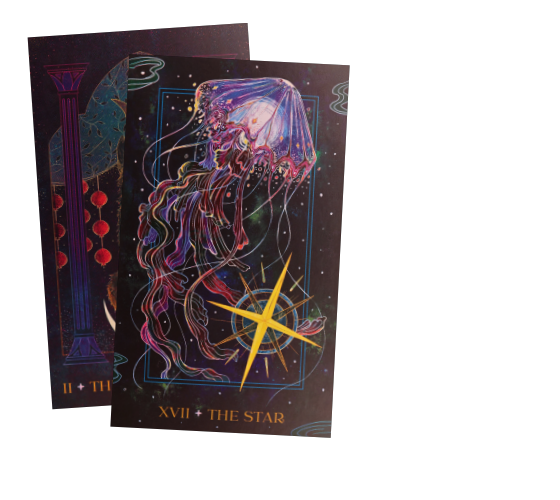 Oriens Animal Tarot — High Priestess & The Star editorial arrangement